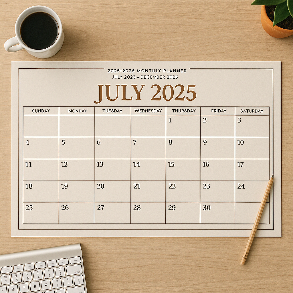 Desk Calendar 2025-2026, 18 - Month Planner January 2025 to June 2026, Desk Calendar with Corner Protectors, Thick Paper, Tear-Off Pages & Notes Section, Ideal for Home, Office or School