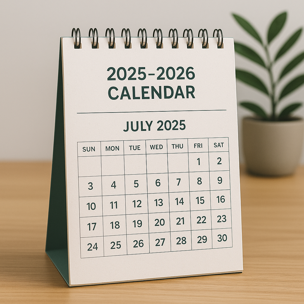 Desk Calendar 2025-2026 Planner, Thick Paper, Ideal for Home, Office or School
