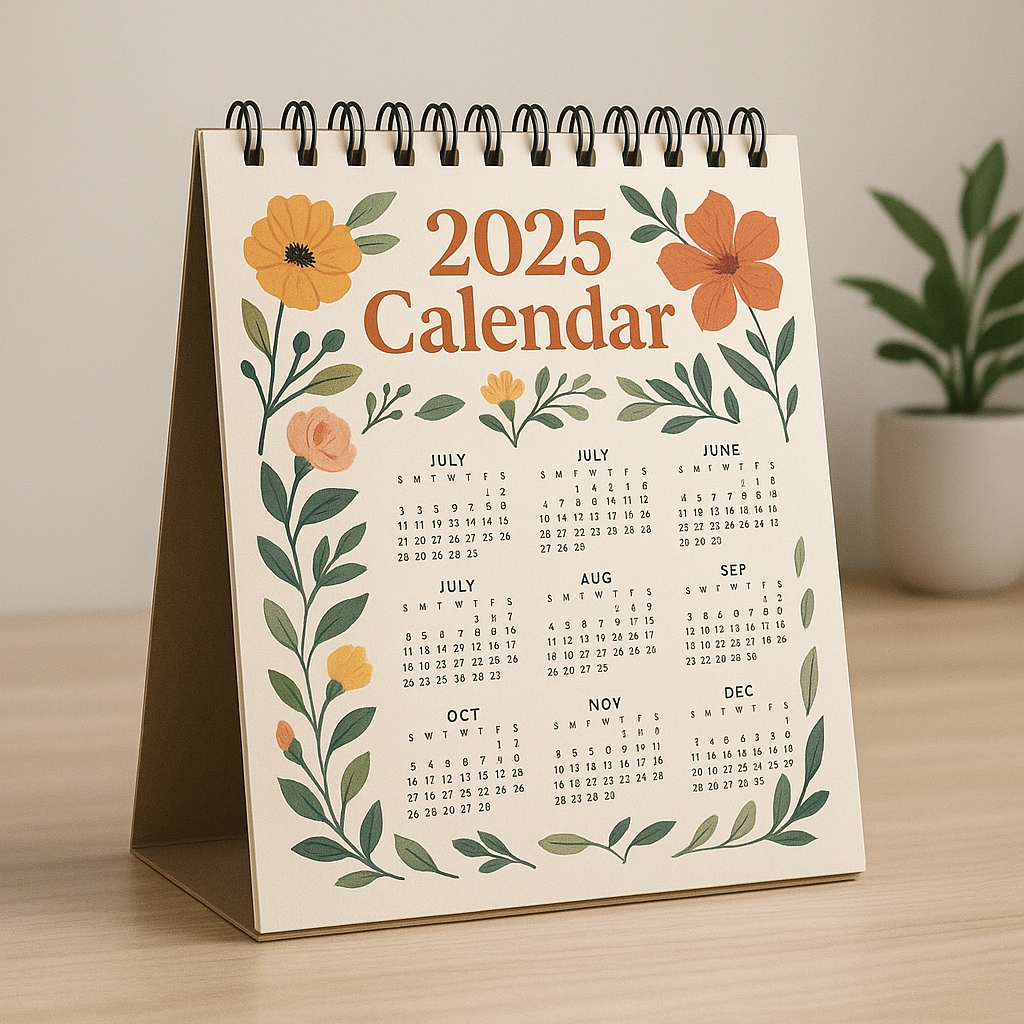 Desk Calendar 2025-2026 Planner, Thick Paper, Ideal for Home, Office or School