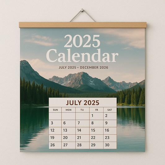Wall Hanging Calendar 2025-2026, 18 - Month Planner January 2025 to June 2026, Desk Calendar with Corner Protectors, Thick Paper, Tear-Off Pages & Notes Section, Ideal for Home, Office or School