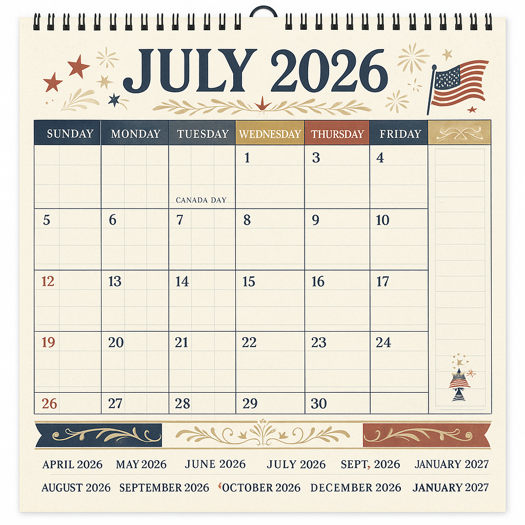 Desk Calendar 2025-2026, 18 - Month Planner, Large Calendar, Thick Paper, Notes Section, Ideal for Home, Office or School
