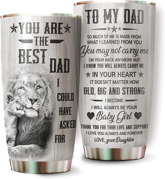Cool Dad Gifts From Son - To My Dad 20 Oz Stainless Steel Coffee Tumbler, Dad Tumbler From Son On Christmas, Thanksgiving, Father Day Gifts From Son, Best Dad Ever Mug, Funny Fathers Birthday Gifts